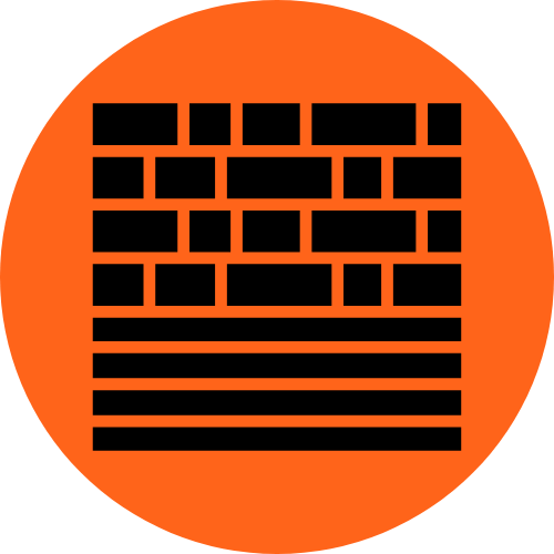 Commercial Civil Engineering Services - orange circle containing a graphic of bricks