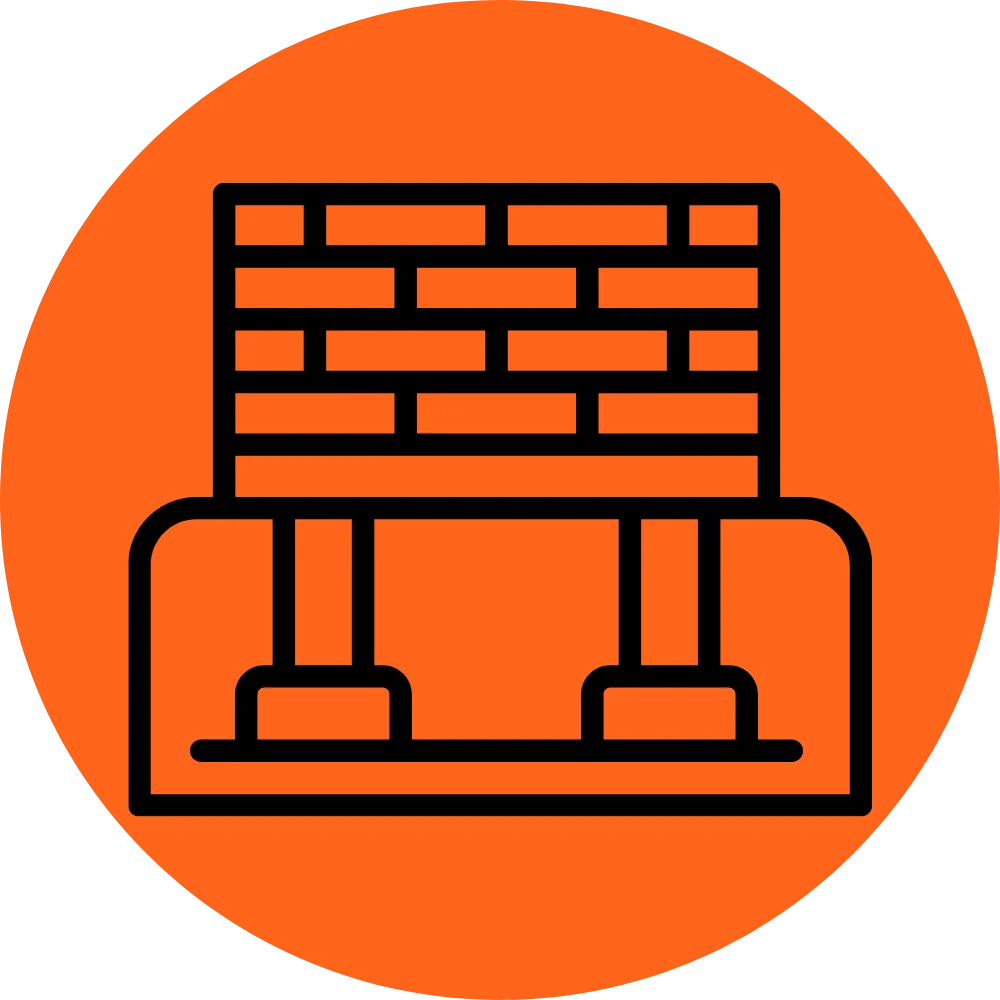 orange circle containing a graphic of a concrete spinner