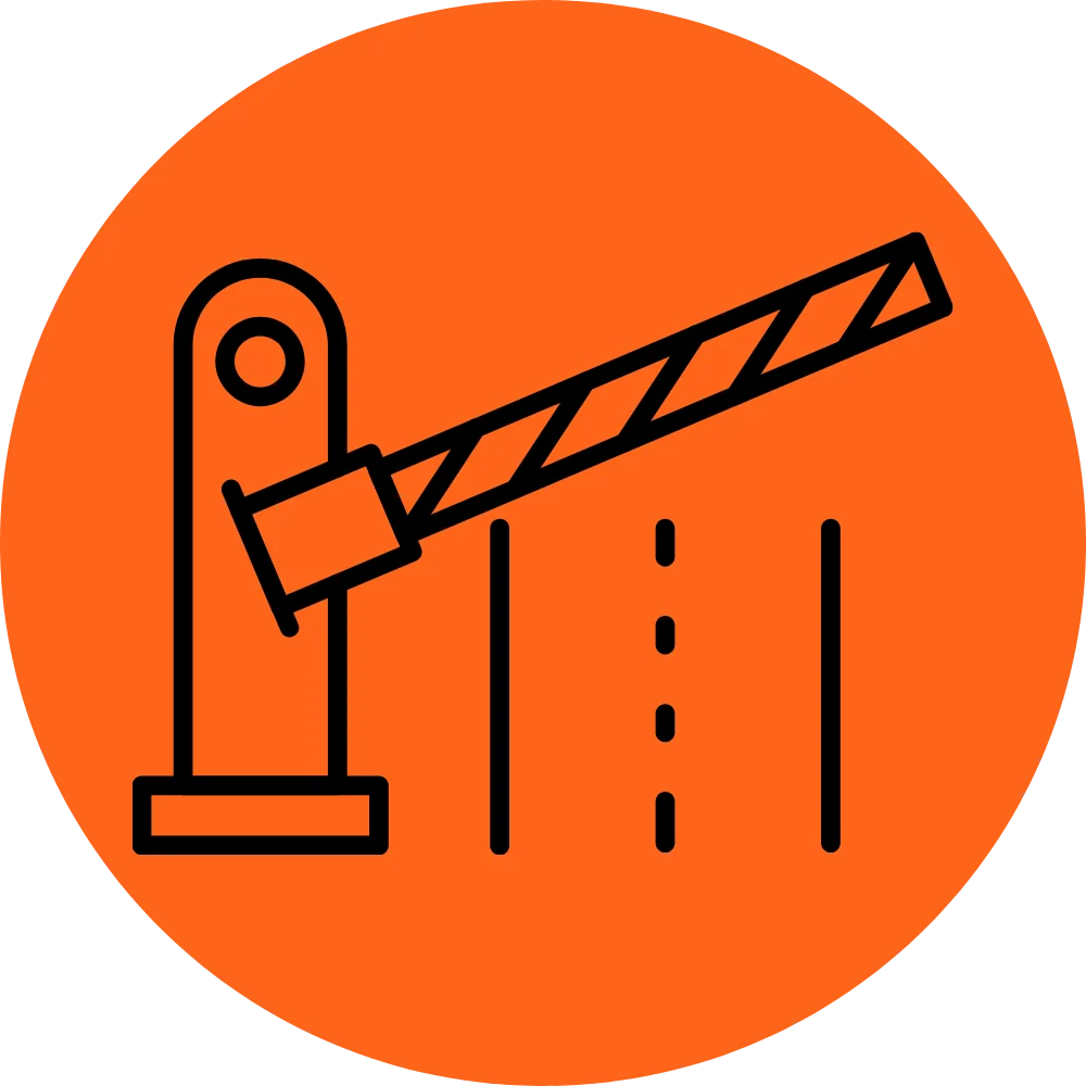 Commercial Civil Engineering Services - orange circle containing a demolition vehicle